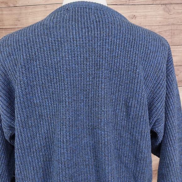 Peconic Bay Traders Sweater Mens Large Blue Knit Pullover Made USA Casual Warm - Picture 6 of 8